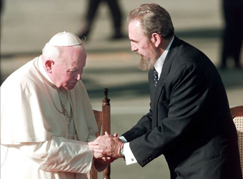 John Paul II with Fidel Castro